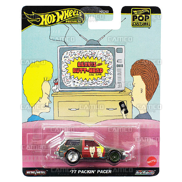 &#39;77 Packin&#39; Pacer (HVJ43) Beavis and Butt-Head - 2024 Hot Wheels Premium Pop Culture Case C Assortment 1:64 Diecast Metal/Metal with Real Riders HXD63-956C by Mattel.