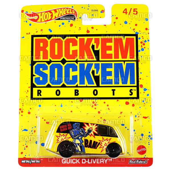 Quick D-Livery #4 (Rock'em Sock'em Robots) - 2022 Hot Wheels 1:64 Premium Pop Culture Mattel Brands Case R Assortment DLB45-946R by Mattel.