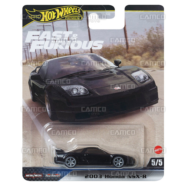 2003 Honda NSX-R 5/5 black - 2024 Hot Wheels Premium Fast &amp; Furious Case E Assortment 1:64 Diecast with Real Riders HNW46-956E by Mattel.