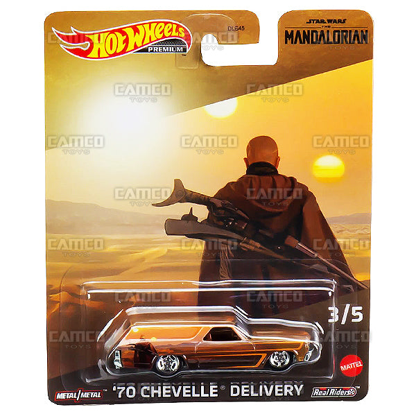 70 Chevelle Delivery 3/5 - Star Wars The Mandalorian - 2023 Hot Wheels Premium Pop Culture 1:64 Diecast Case T Assortment DLB45-979T by Mattel.