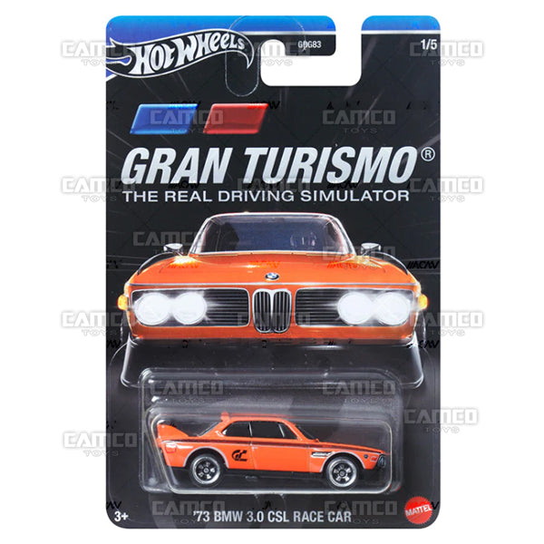 73 BMW 3.0 CSL Race Car #1 orange - HRV63 - 2024 Hot Wheels Gran Turismo 1:64 diecast Case Assortment GDG83-957E by Mattel. UPC 194735186488