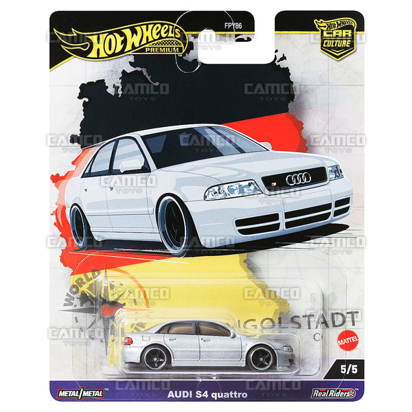 Audi S4 Quattro 5/5 silver - HRV81 - 2024 Hot Wheels Premium Car Culture World Tour Case A 1:64 Diecast Assortment Metal/Metal with Real Riders FPY86-961A by Mattel.