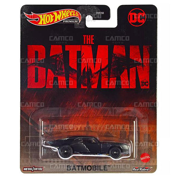 Batmobile - The Batman - 2023 Hot Wheels Premium Retro Replica Entertainment N Case Assortment 1:64 Diecast with Real Riders DMC55-978N by Mattel.