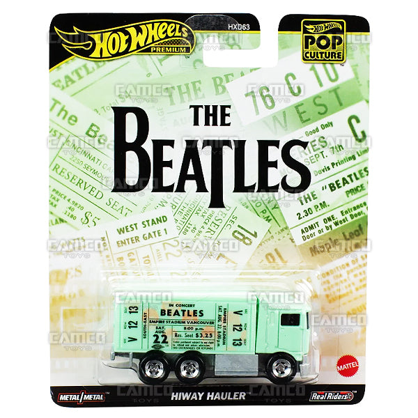 Hiway Hauler (green) The Beatles - 2024 Hot Wheels Premium Pop Culture Case D 1:64 Die-cast Assortment Metal/Metal with Real Riders HXD63-956D by Mattel.