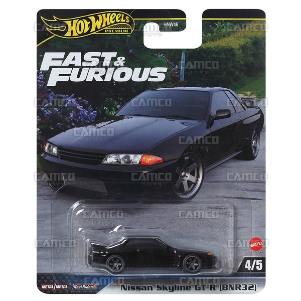 Nissan Skyline GT-R (BNR32) 4/5 - 2024 Hot Wheels Premium Fast &amp; Furious Case E Assortment 1:64 Diecast with Real Riders HNW46-956E by Mattel.