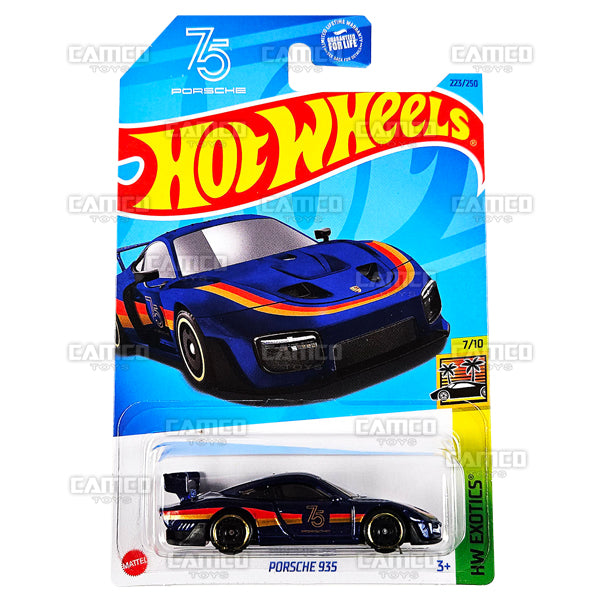 Porsche 935 #223 blue - HKH96 - HW Exotics 7/10 - 2023 Hot Wheels Basic Mainline 1:64 DieCast Case Assortment L2593 by Mattel. UPC 194735103164