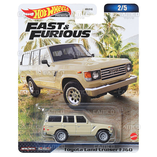 Toyota Land Cruiser FJ60 2/5 - 2023 Hot Wheels Premium Fast &amp; Furious B Case Assortment 1:64 Diecast with Real Riders HNW46-956B by Mattel.
