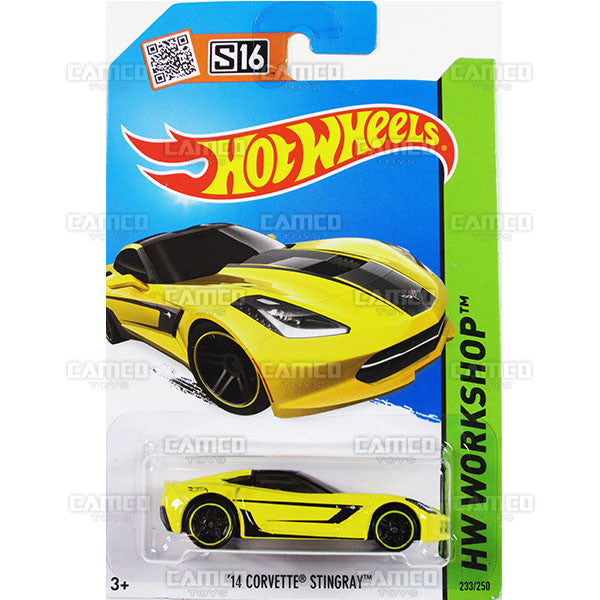 14 Corvette Stingray #233 yellow (HW Workshop) - 2015 Hot Wheels Basic Mainline C4982