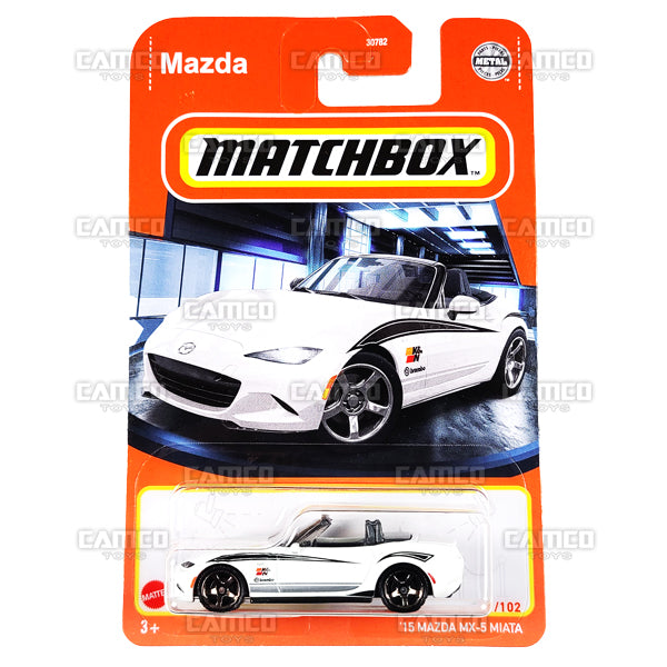 15 Mazda MX-5 Miata #61 white - 2022 Matchbox Basic Case Assortment 30782 by Mattel.