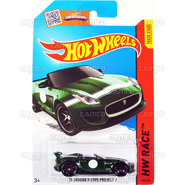 15 Jaguar F-Type Project 7 #185 green (HW Race) - 2015 Hot Wheels Basic Mainline C4982 by Mattel.