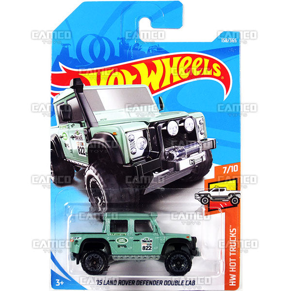 15 Land Rover Defender Double Cab #158 green - 2018 Hot Wheels Basic G Case Assortment C4982