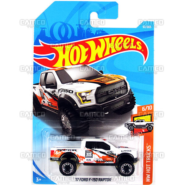 17 Ford F-150 Raptor #57 white (HW Hot Trucks) - 2018 Hot Wheels Basic Mainline C Case Assortment C4982 by Mattel.