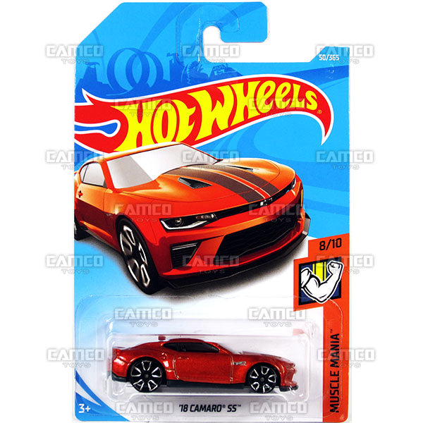 18 Camaro SS #50 orange - 2018 Hot Wheels Basic G Case