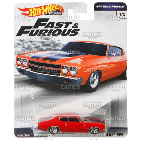 1970 Chevrolet Chevelle SS red (1/4 Mile Muscle) - 2019 Hot Wheels Premium FAST & FURIOUS C Case Assortment GBW75-956C by Mattel.