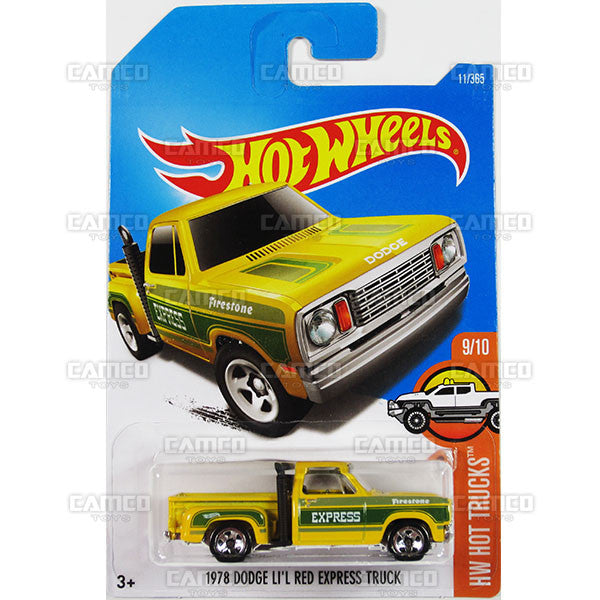 1978 Dodge Li'L Red Express Truck #11 yellow (HW Hot Trucks) - from 2017 Hot Wheels basic mainline A case Worldwide assortment C4982 by Mattel.