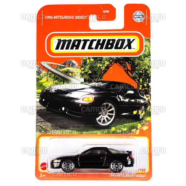 1994 Mitsubishi 3000GT #64 black - 2022 Matchbox Basic Case Assortment 30782 by Mattel.