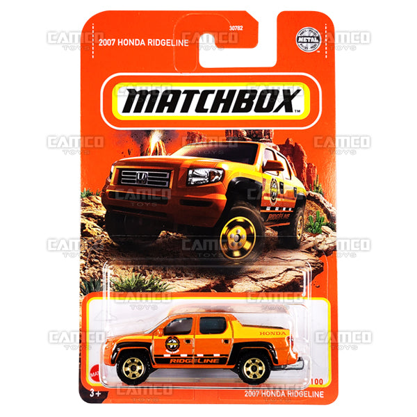 2007 Honda Ridgeline #96 orange - 2022 Matchbox Basic Mainline 1:64 Case Assortment 30782 by Mattel.