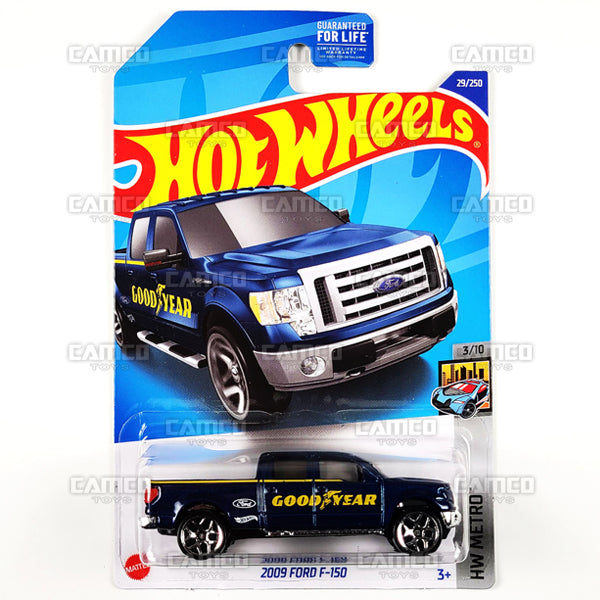 2009 Ford F-150 #29 blue (Goodyear) - HW Metro - 2022 Hot Wheels Basic Mainline Case Assortment L2593 by Mattel.
