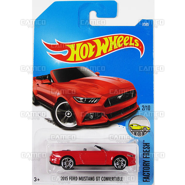 2015 Ford Mustang GT Convertible #7 red (Factory Fresh) - from 2017 Hot Wheels basic mainline A case Worldwide assortment C4982 by Mattel.