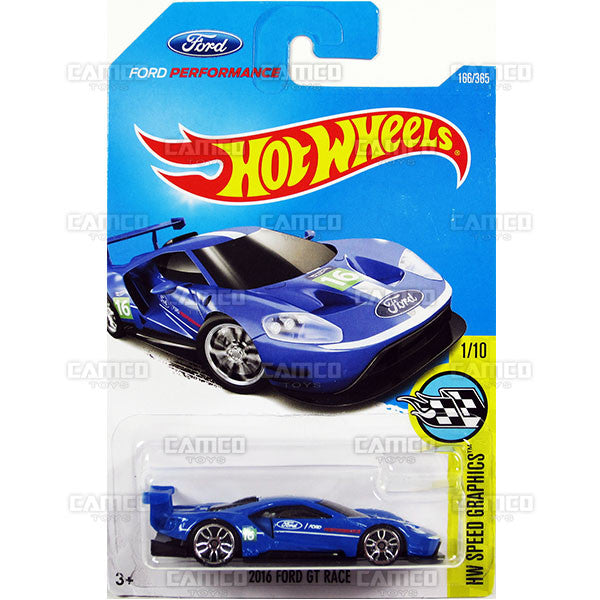 2016 Ford GT Race #166 blue (HW Speed Graphics) - 2017 Hot Wheels basic mainline H case Worldwide assortment C4982 by Mattel