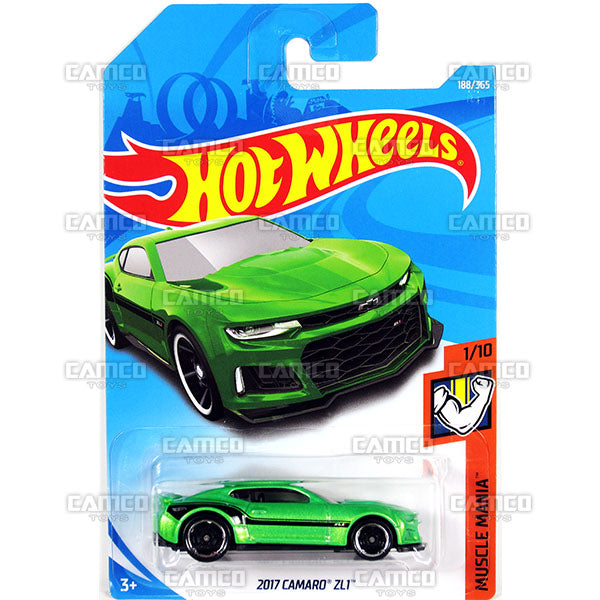 2017 Camaro ZL1 #188 green - 2018 Hot Wheels Basic Mainline H Case Assortment C4982 by Mattel.