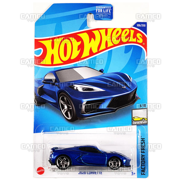 2020 Corvette #106 blue - Factory Fresh - 2022 Hot Wheels Basic Mainline Case Assortment L2593 by Mattel.