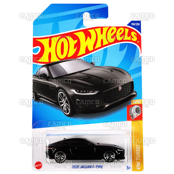 2020 Jaguar F-Type #158 black - HW Turbo - 2022 Hot Wheels Basic Mainline 1:64 Diecast Case Assortment C4982 by Mattel.