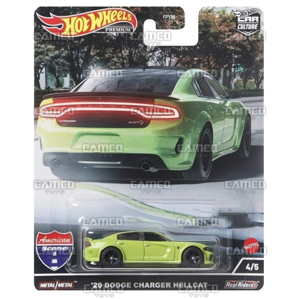 20 Dodge Charger Hellcat - 2022 Hot Wheels Car Culture AMERICAN SCENE Case J Assortment FPY86-957J by Mattel