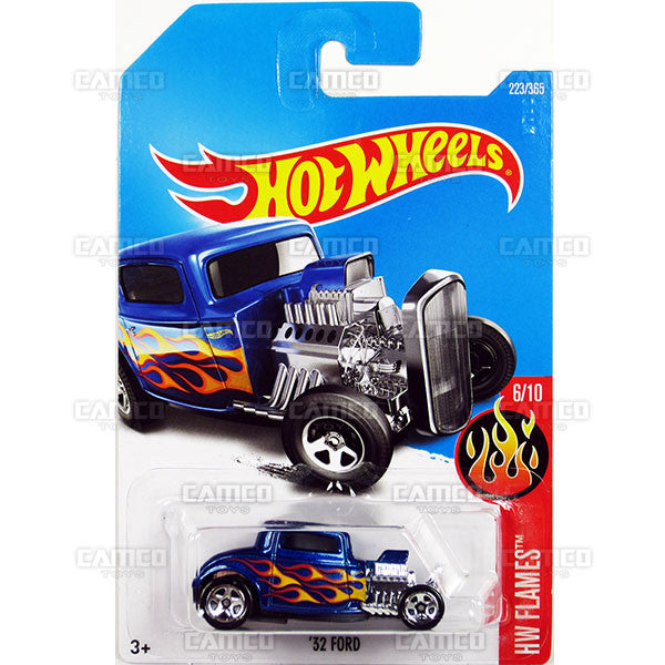 32 Ford #233 blue HW Flames - 2017 Hot Wheels Basic Mainline K Case C4982 by Mattel