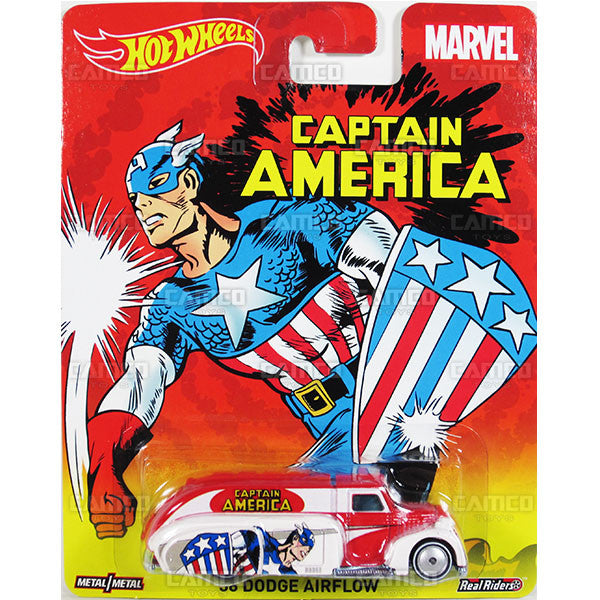 38 DODGE AIRFLOW (Captain America) - 2015 Hot Wheels Pop Culture D Case (MARVEL) Assortment CFP34-956D by Mattel.