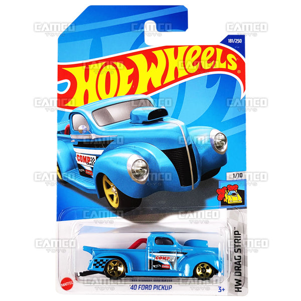 40 Ford Pickup #181 blue - HW Drag Strip - 2022 Hot Wheels Basic Mainline 1:64 Case Assortment C4982 by Mattel