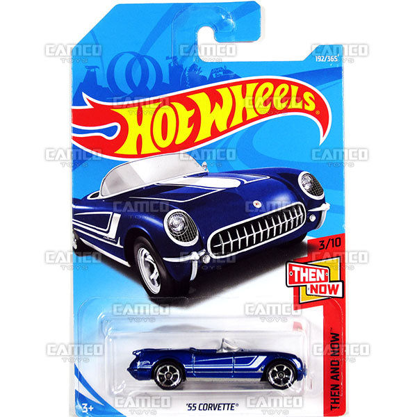 55 Corvette #192 blue - 2018 Hot Wheels Basic Mainline H Case Assortment C4982 by Mattel.