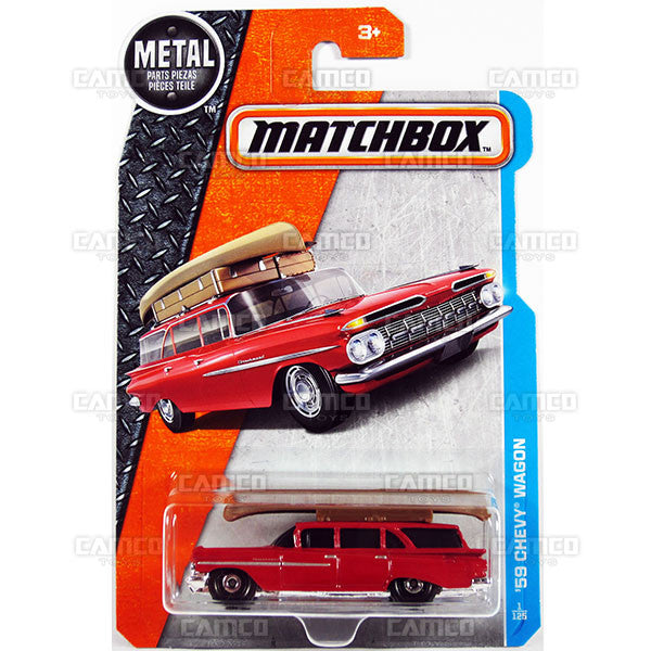 59 Chevy Wagon #1 red - from 2017 Matchbox Basic A Case Assortment 30782 by Mattel.