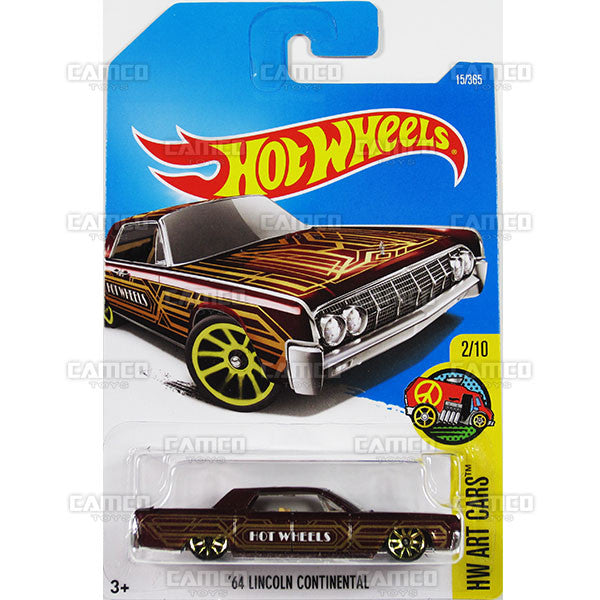 64 Lincoln Continental #15 brown (HW Art Cars) - from 2017 Hot Wheels basic mainline A case Worldwide assortment C4982 by Mattel.