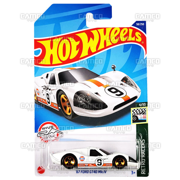67 Ford GT40 MK.IV #58 white - Retro Racers - 2022 Hot Wheels Basic Mainline 1:64 Case Assortment C4982 by Mattel.