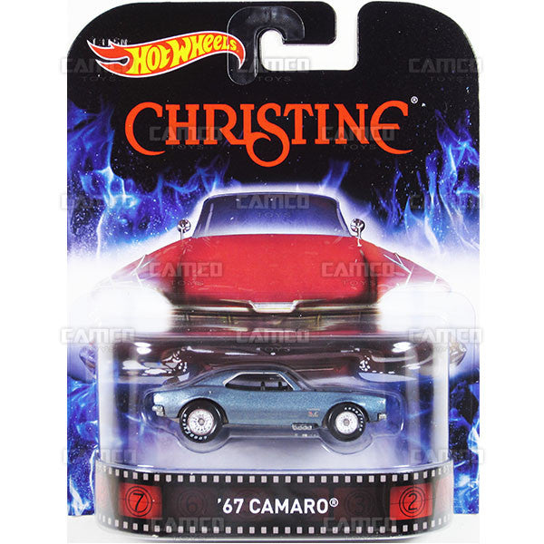 67 CAMARO blue - Christine the movie (1983) - 2015 Hot Wheels Premium Retro Entertainment 1:64 diecast with Real Riders Case Assortment BDT77-996H by Mattel.