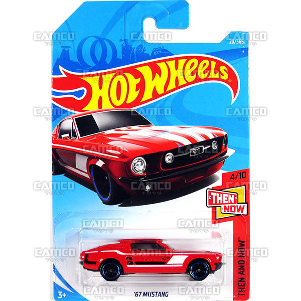 67 MUSTANG #20 red (Then and Now) - 2018 Hot Wheels Basic Mainline A Case Assortment C4982 by Mattel.