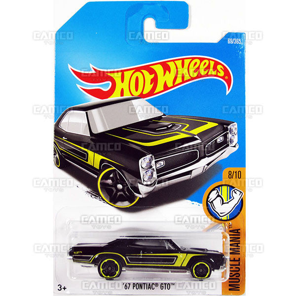 67 Pontiac GTO #69 black (Muscle Mania) - from 2017 Hot Wheels basic mainline C case Worldwide assortment C4982 by Mattel.