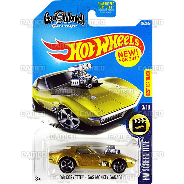 68 Corvette - Gas Monkey Garage #99 gold (HW Screen Time) - from 2017 Hot Wheels basic mainline assortment by Mattel.