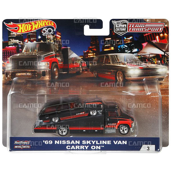 69 Nissan Skyline Van Carry On (Advan) - 2018 Hot Wheels Car Culture Team Transport A Case Assortment FLF56-956A by Mattel.