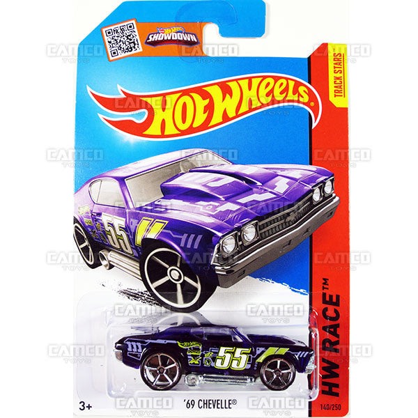 69 Chevelle #140 purple (HW Race) - 2015 Hot Wheels Basic Mainline C4982