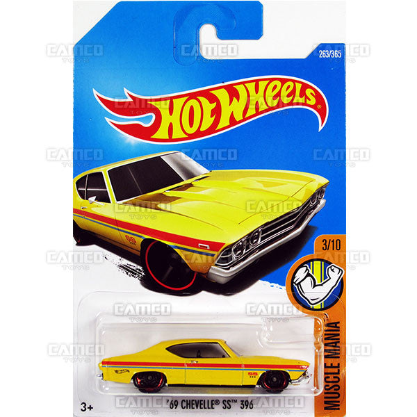 69 Chevelle SS 396 #263 yellow (Muscle Mania) - 2017 Hot Wheels Basic Mainline L Case - C4982