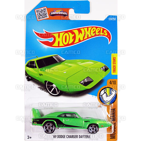 69 Dodge Charger Daytona #124 Green - 2016 Hot Wheels Basic Mainline G Case WorldWide Assortment C4982