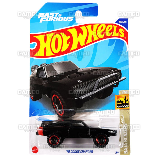 70 Dodge Charger #129 black - Fast &amp; Furious - Baja Blazers - 2022 Hot Wheels Basic Mainline 1:64 Diecast Case Assortment C4982 by Mattel.