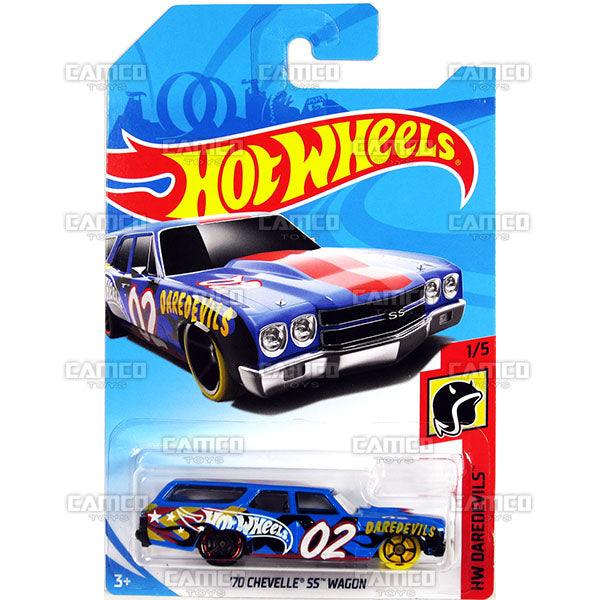 70 Chevelle SS Wagon blue - 2018 Hot Wheels Basic Mainline E Case Assortment C4982 by Mattel.