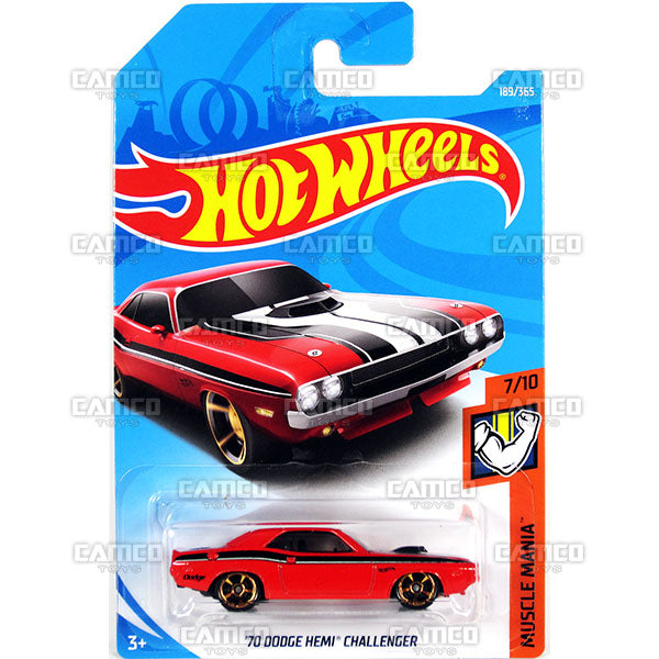 70 Dodge Hemi Challenger #189 red - 2018 Hot Wheels Basic Mainline H Case Assortment C4982 by Mattel.