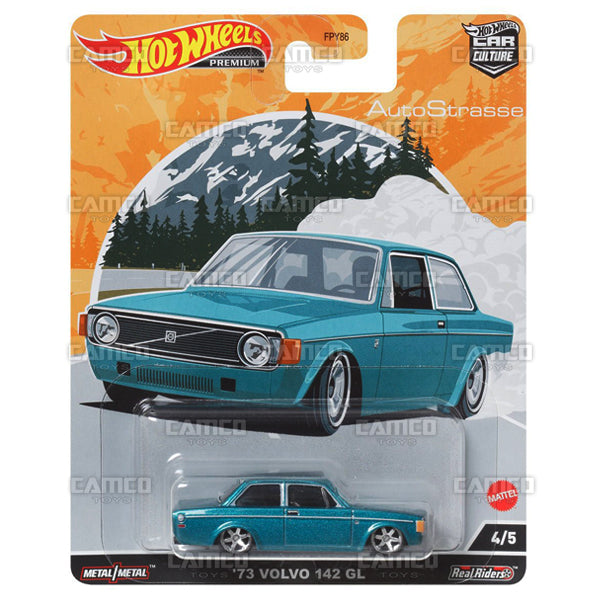 73 Volvo 142 GL #4 teal - 2022 Hot Wheels 1:64 Premium Car Culture Auto Strasse Case P Assortment FPY86-957P by Mattel.