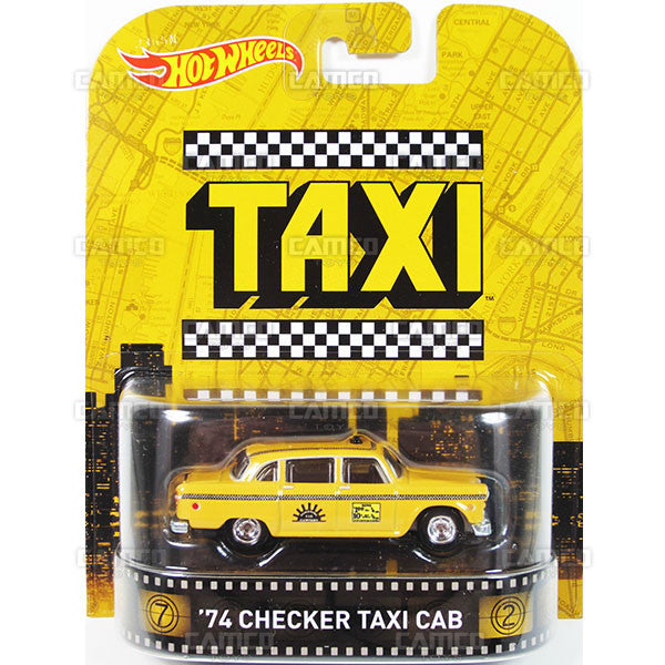 74 CHECKER TAXI CAB (Taxi) - 2015 Hot Wheels Retro Entertainment J Case BDT77-996J by Mattel