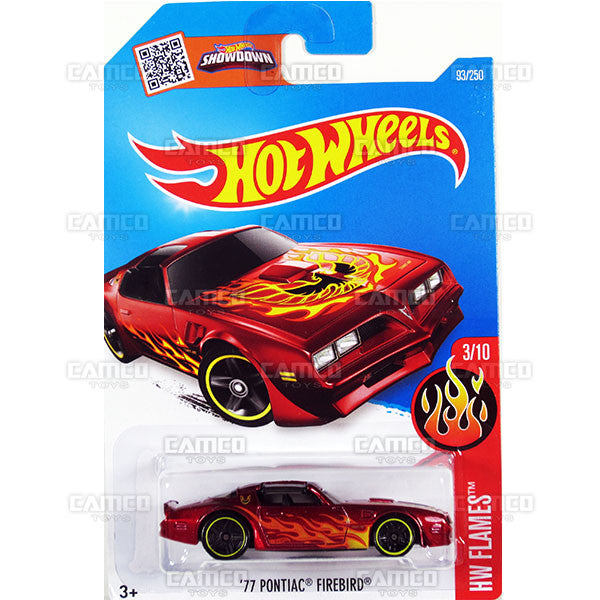 77 Pontiac Firebird #93 Red (HW Flames) - from 2016 Hot Wheels Basic Case Worldwide Assortment C4982 by Mattel.