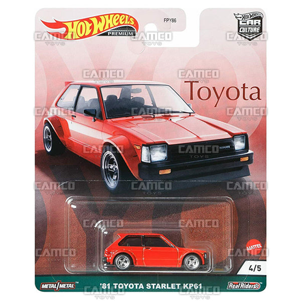 81 Toyota Starlet KP61 - 2021 Hot Wheels Car Culture TOYOTA SERIES Case H Assortment FPY86-957H by Mattel